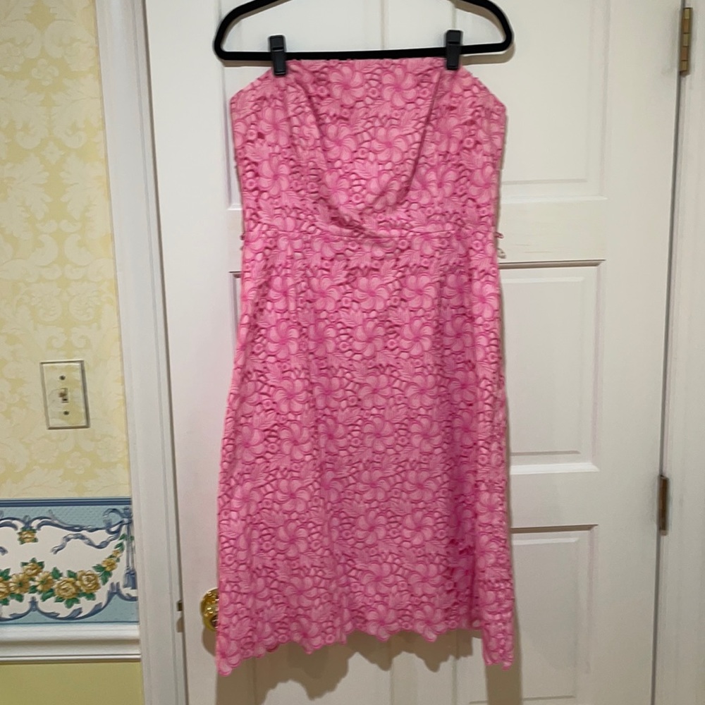 Lilly Pulitzer Strapless Embroidered Lace Dress